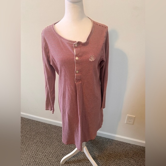Lauren Ralph Lauren Other - Lauren Ralph Lauren Striped Monogram Red and White Nightshirt Size XL